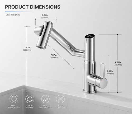 Cirello Smart Temperature Faucet - Bathroom & Kitchen Taps