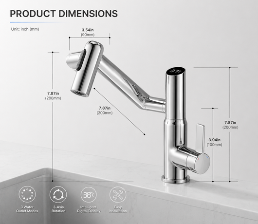 Cirello Smart Temperature Faucet - Bathroom & Kitchen Taps